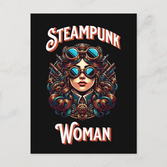 Steampunk Woman Postcard (Front)