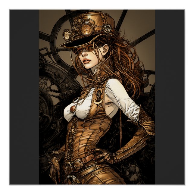 Steampunk Woman Poster (Front)