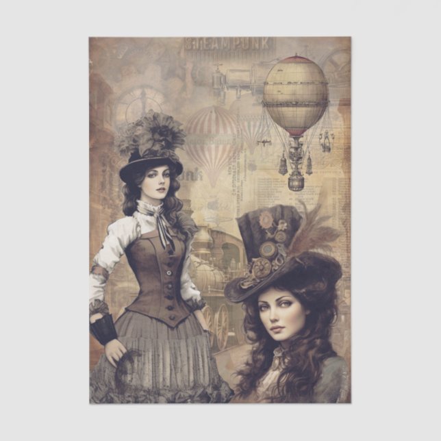 Steampunk Woman Tissue Paper (Front)