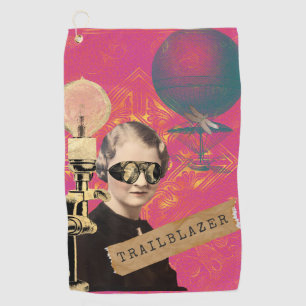 Steampunk Woman Trailblazer Pop Art  Golf Towel