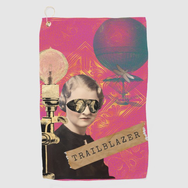 Steampunk Woman Trailblazer Pop Art  Golf Towel (Front)