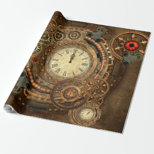 Steampunk, wonderful clockwork wrapping paper