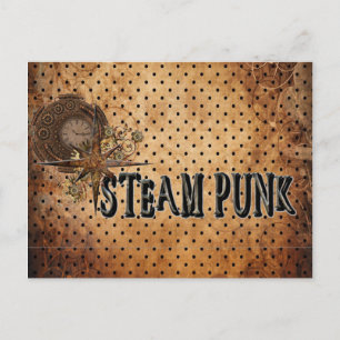 Steampunk Word Collage Postcard