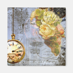 Steampunk & Yellow Roses Magnet