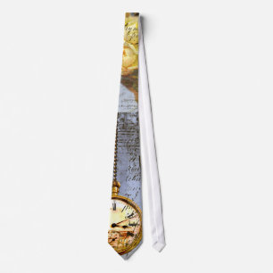 Steampunk & Yellow Roses Tie