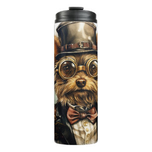 Steampunk Yorkshire Terrier Dog Thermal Tumbler