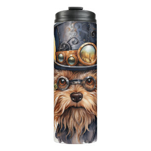Steampunk Yorkshire Terrier Dog Thermal Tumbler