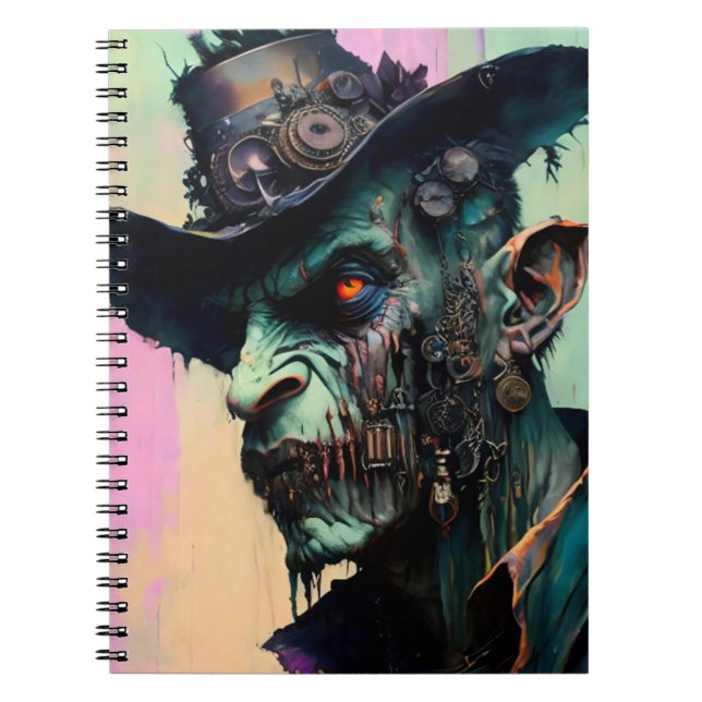 Steampunk Zombie Cowboy Notebook (Front)