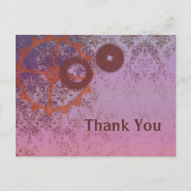steampunkin abstract thank you postcard (Front)