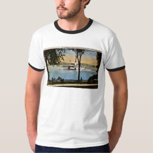 Steamship Going North on St. Clair River, T-Shirt
