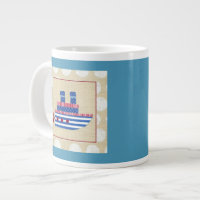 Steamship with Propeller and Blue Smokestacks