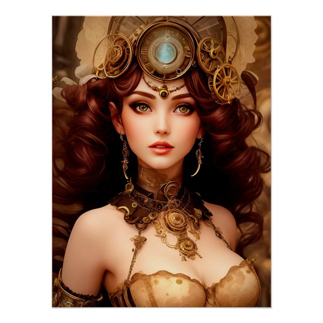 STEAMY STEAMPUNK LADY POSTER (Front)