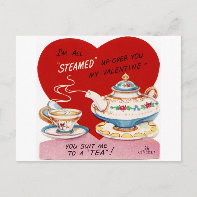 Steamy Valentine Holiday Postcard (Front)