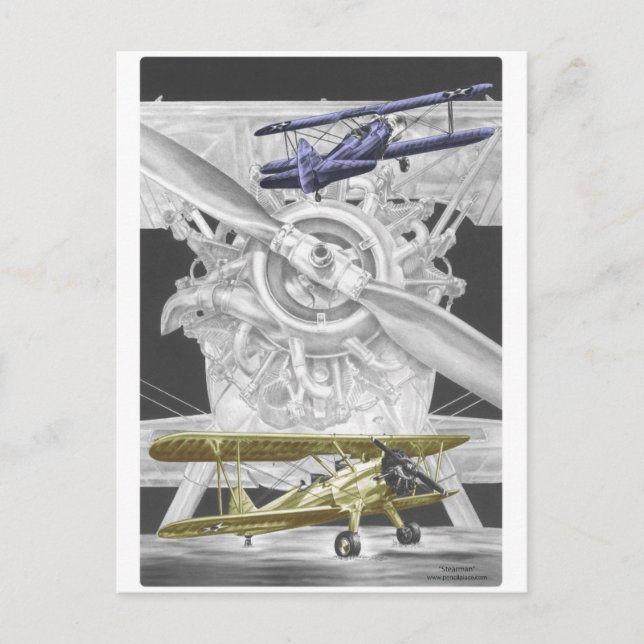 Stearman Biplane Postcard (Front)