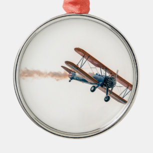 Stearman Pt-13d Double Decker Aircraft Fly Metal Tree Decoration