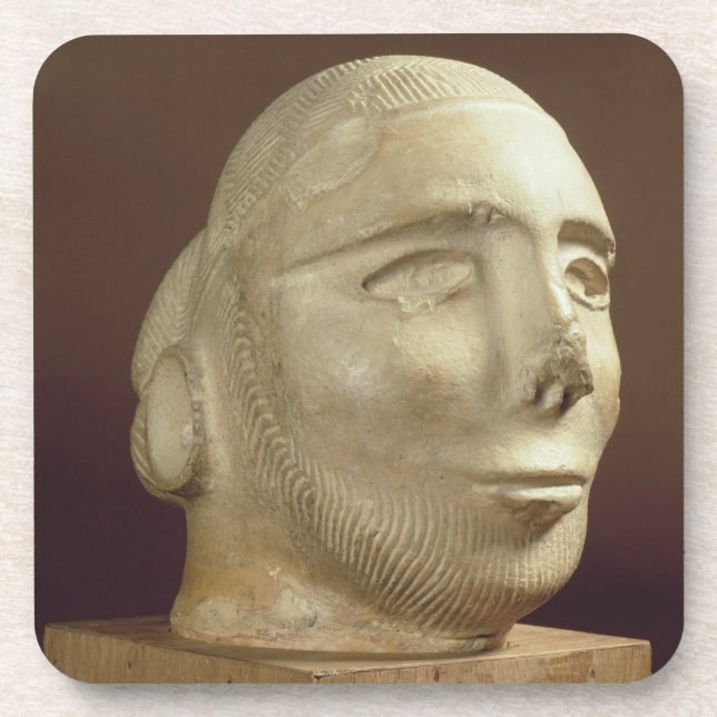 Steatite portrait head, Mohenjodaro, 2300-1750 BC Coaster (Front)