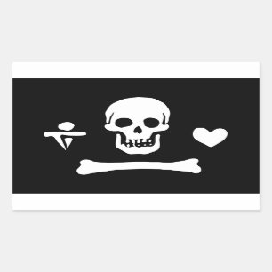 Stede Bonnet Pirate Flag Jolly Roger Rectangular Sticker