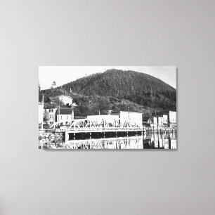 Stedman Street Bridge and Deer Mountain, Canvas Print