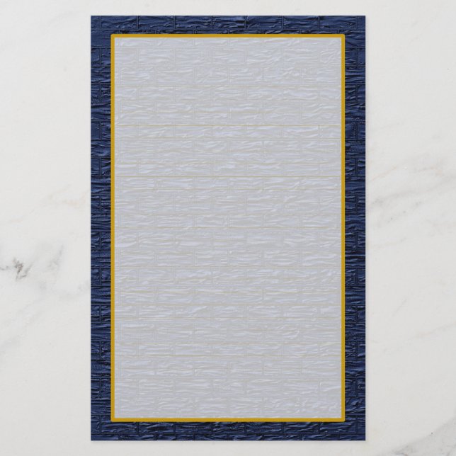Steel Blue Brick Fine Lined Stationery (Front)