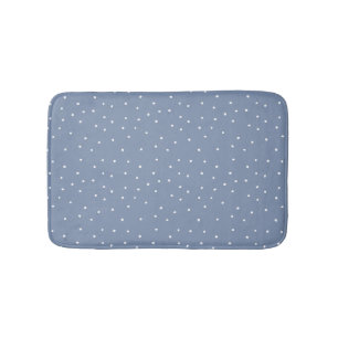 Steel Blue Cute Scattered Dots Bath Mat