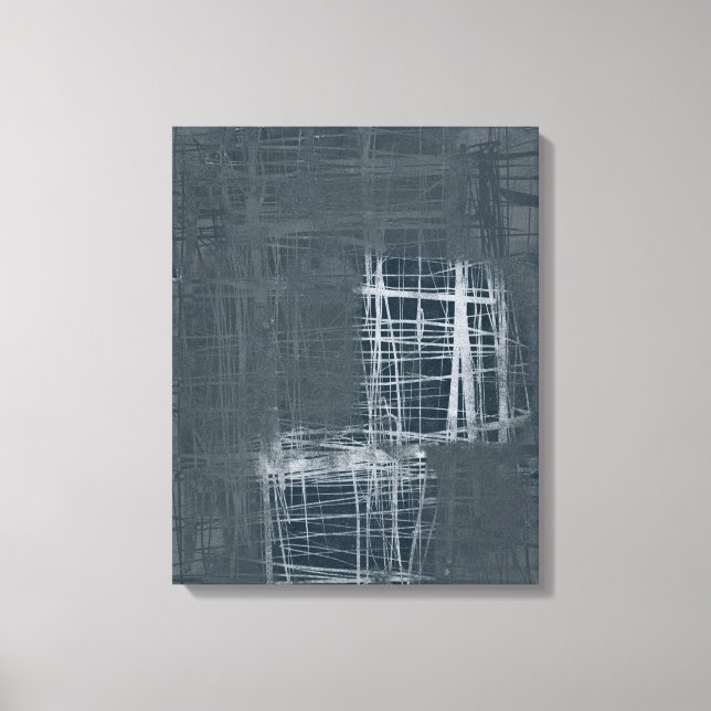 Steel blue grey abstract Stretched Canvas Print (Front)