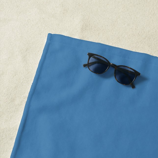 Steel Blue Grey Solid Colour Beach Towel (In Situ)
