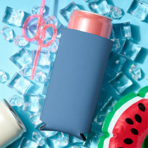 Steel Blue Grey Solid Colour Seltzer Can Cooler