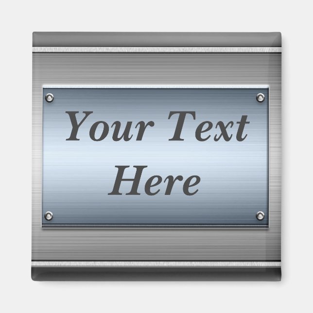 Steel Blue Metal Frame Magnet (Front)