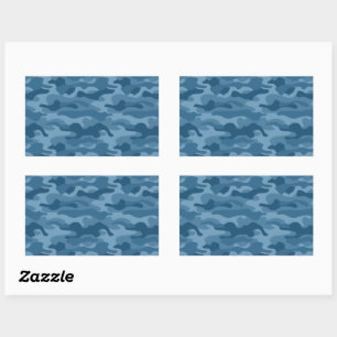 Steel Blue Monocolor Camo Rectangular Sticker