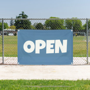 Steel Blue OPEN Banner