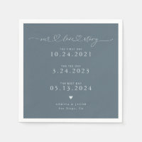 Steel Blue Our Love Story Script Hearts Wedding