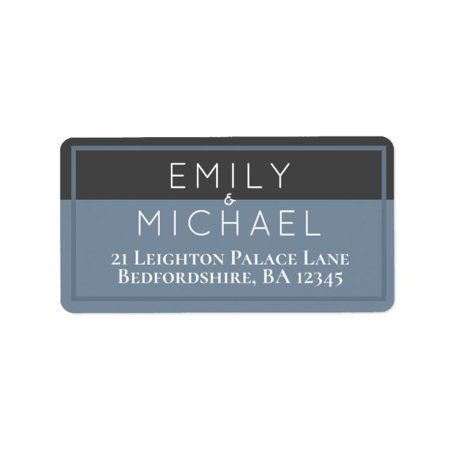 Steel Blue Return Address Labels (Front)