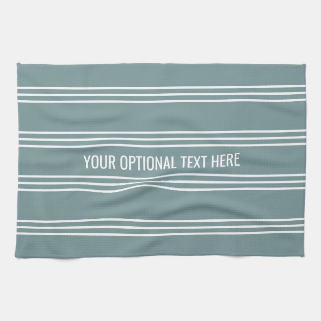 Steel Blue Stripes custom kitchen towel (Horizontal)