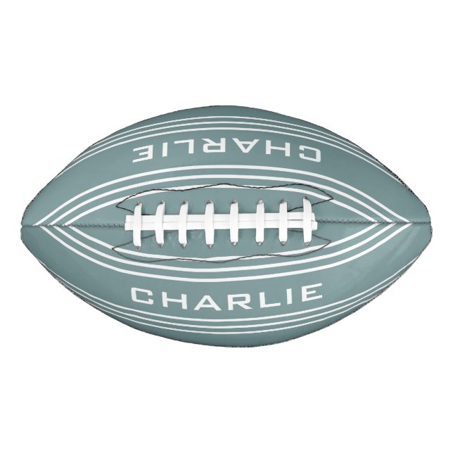 Steel Blue Stripes custom monogram football (Front)