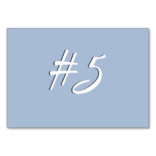 Steel Blue Table Placecards Number