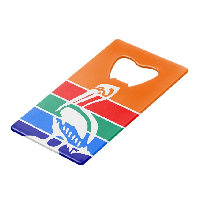 Steel Bottle Opener flag of St. Petersburg (Back Angled)