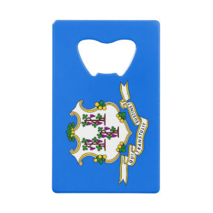 Steel Bottle Opener with flag of Connecticut,USA