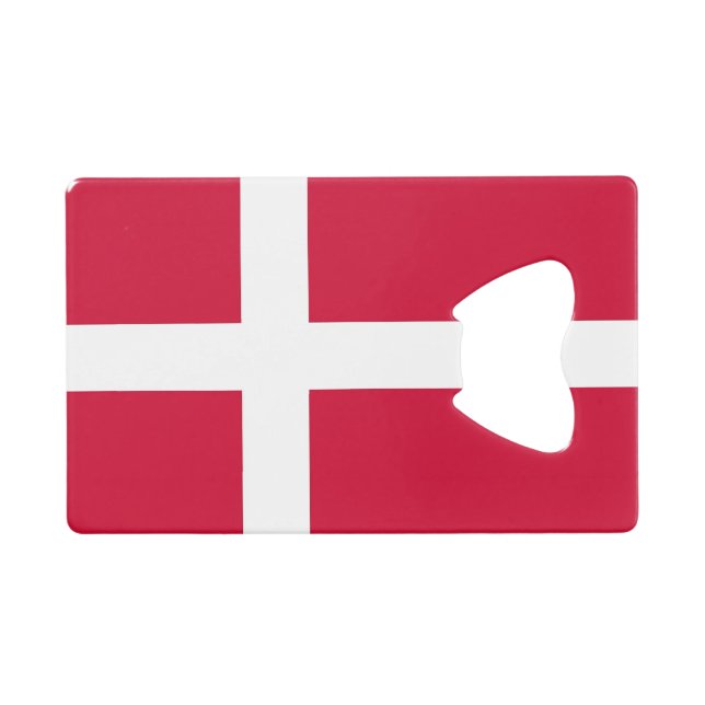 Steel Bottle Opener with flag of Denmark (Front (Horizontal))