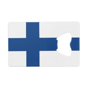 Steel Bottle Opener with flag of Finland