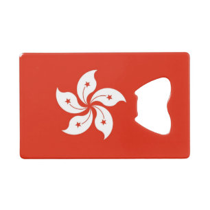 Steel Bottle Opener with flag of Hong Kong