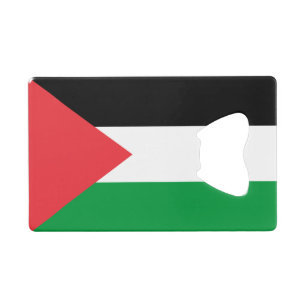Steel Bottle Opener with flag of Palestine