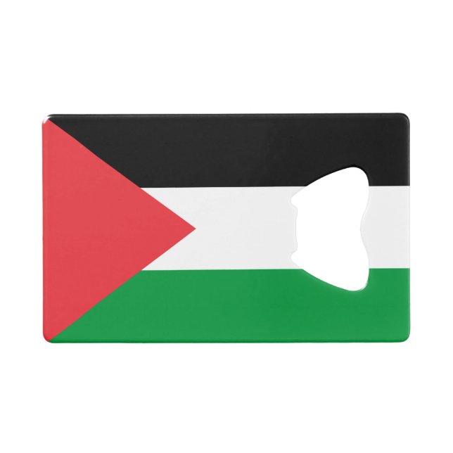 Steel Bottle Opener with flag of Palestine (Front (Horizontal))
