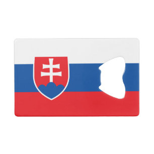 Steel Bottle Opener with flag of Slovakia