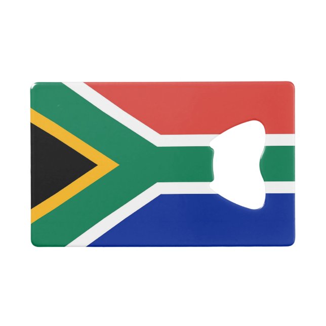 Steel Bottle Opener with flag of South Africa (Front (Horizontal))