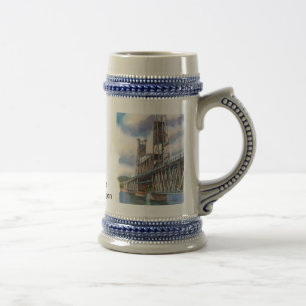 Steel Bridge in Portland, Oregon Beer Stein