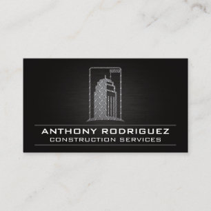 Steel Building Logo Construction Crane Business Card
