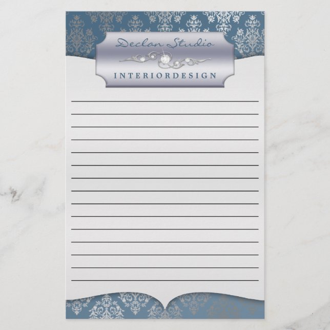 Steel Dashing Damask Lined Business Stationary Stationery (Front)