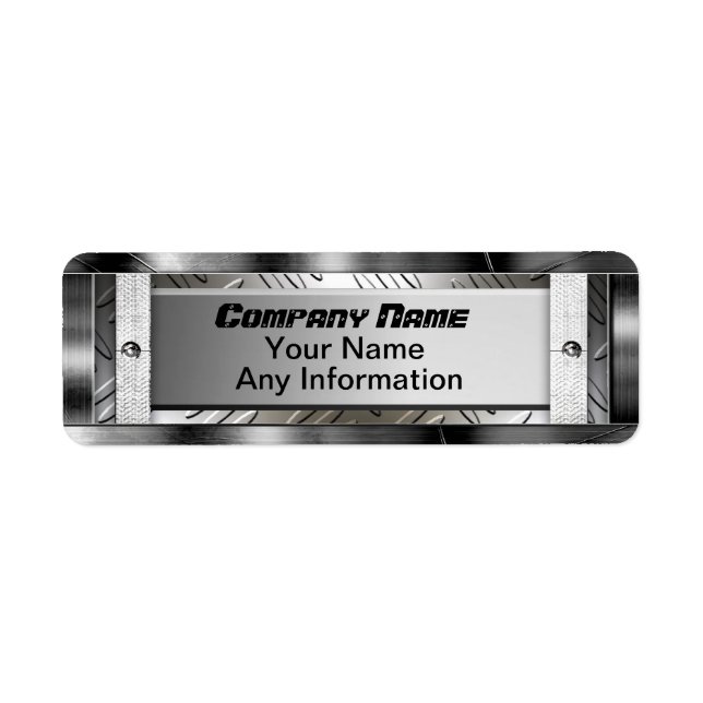 Steel Diamond Pattern Metal Labels (Front)