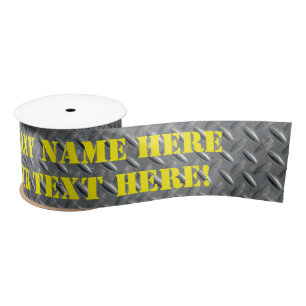 Steel Diamond Plate Background Satin Ribbon