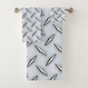 Steel Diamond Plate Bath Towel Set